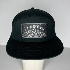 Silver Mountain Moon Phase Black Adjustable Hat Cap